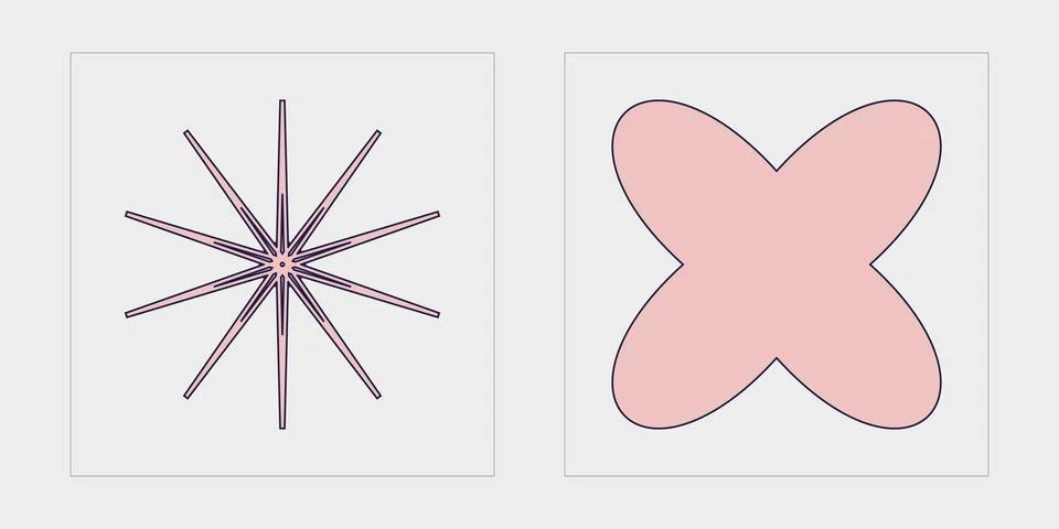 Vector set of Y2K. Big collection of abstract graphic geometric symbols. Modern Illustrazione stock