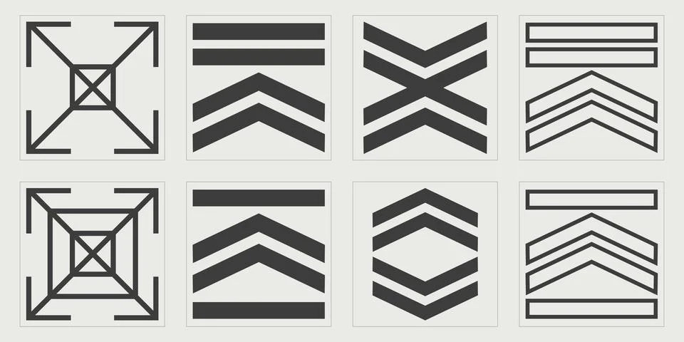 Vector set of Y2K. Big collection of abstract graphic geometric symbols. Flat イラスト素材