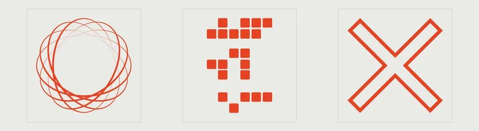 Vector set of Y2K. Big collection of abstract graphic geometric symbols イラスト素材