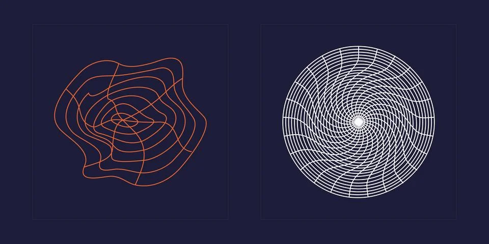 Vector set of Y2K. Big collection of abstract graphic geometric symbols. For Stockillustratie