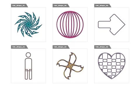 Vector set of Y2K. Big collection of abstract graphic geometric symbols Illustrazione stock