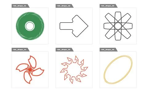 Vector set of Y2K. Big collection of abstract graphic geometric symbols. Flat 스톡 일러스트