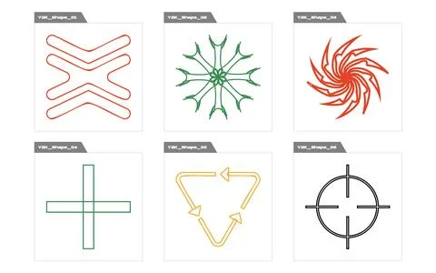 Vector set of Y2K. Big collection of abstract graphic geometric symbols イラスト素材