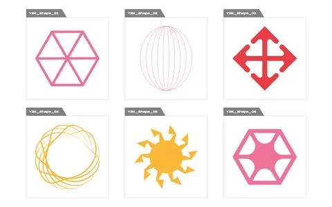 Vector set of Y2K. Big collection of abstract graphic geometric symbols Stock Illustration