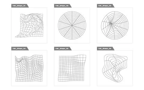 Vector set of Y2K. Big collection of abstract graphic geometric symbols. Modern Stockillustratie