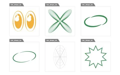 Vector set of Y2K. Big collection of abstract graphic geometric symbols Illustrazione stock