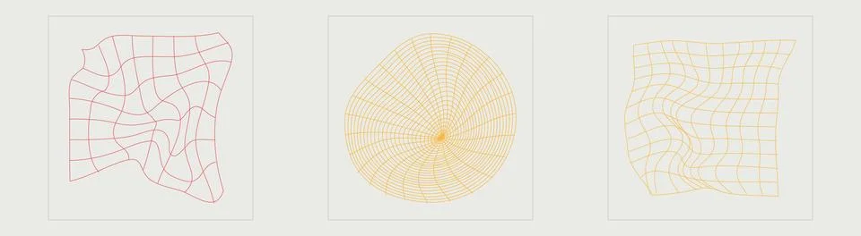 Vector set of Y2K. Big collection of abstract graphic geometric symbols. Objects 스톡 일러스트