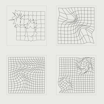 Vector set of Y2K. Big collection of abstract graphic geometric symbols. Objects 스톡 일러스트