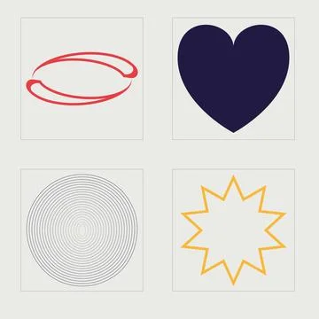 Vector set of Y2K. Big collection of abstract graphic geometric symbols. For Stock Illustration