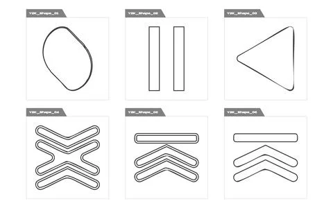 Vector set of Y2K. Brutalism star and flower shapes. Cyberpunk elements. Stock Illustration
