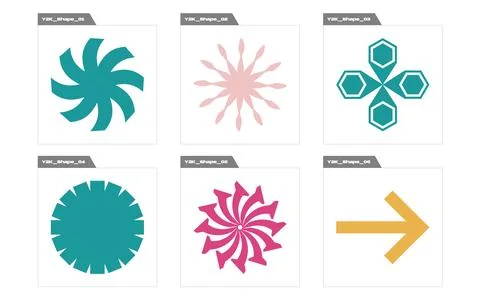 Vector set of Y2K. Brutalism star and flower shapes. Elements for graphic Stock Illustration