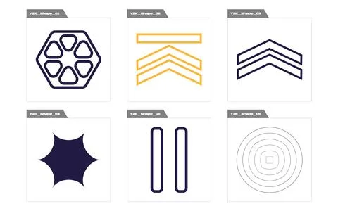 Vector set of Y2K. Brutalism star and flower shapes. Modern abstract forms. イラスト素材