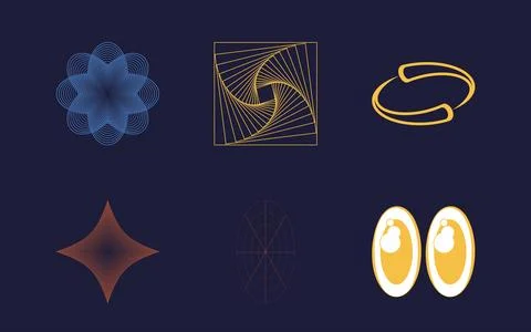 Vector set of Y2K. Brutalism star and flower shapes. Templates for notes Illustrazione stock