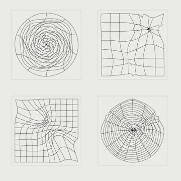 Vector set of Y2K. Brutalism star and flower shapes. For modern T-shirts Stock Illustration