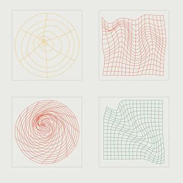 Vector set of Y2K. Brutalism star and flower shapes. Flat minimalist icons. Stock Illustration