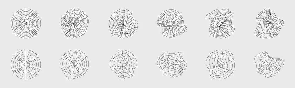 Vector set of Y2K. Collection of abstract graphic geometric symbols. Objects in 스톡 일러스트