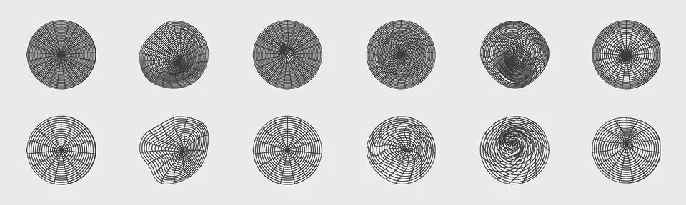 Vector set of Y2K. Collection of abstract graphic geometric symbols. Simple Stockillustratie