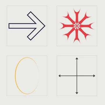 Vector set of Y2K. Extraordinary Graphic Assets. Templates for notes, posters. Stock Illustration