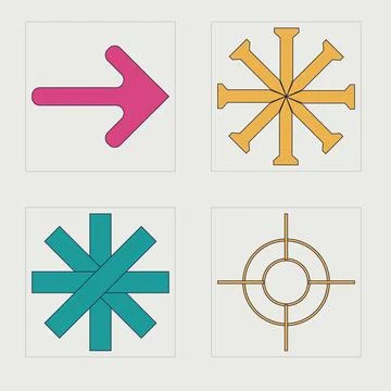 Vector set of Y2K. Extraordinary Graphic Assets. Templates for notes, posters. Illustrazione stock