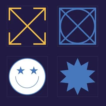 Vector set of Y2K. Extraordinary Graphic Assets. Modern abstract forms. Stock Illustration