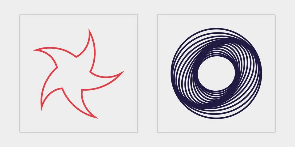 Vector set of Y2K. Extraordinary Graphic Assets. Modern abstract forms. イラスト素材