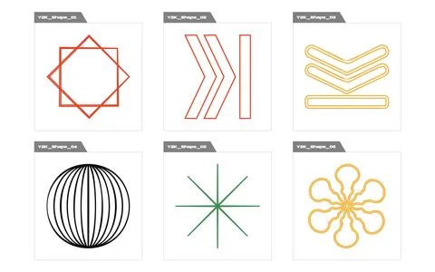 Vector set of Y2K. Extraordinary Graphic Assets. Elements for graphic decoration Stock Illustration