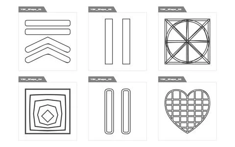 Vector set of Y2K. Extraordinary Graphic Assets. Modern abstract forms. Stock Illustration
