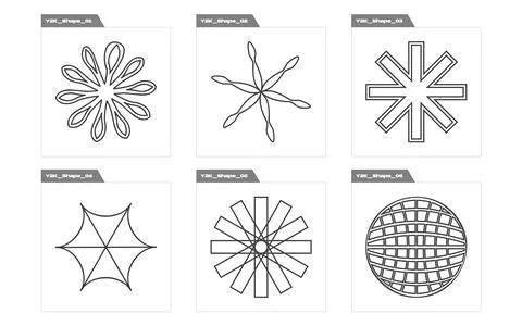 Vector set of Y2K. Extraordinary Graphic Assets. Elements for graphic decoration Stock Illustration
