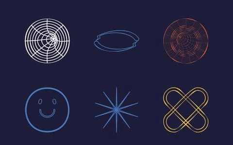 Vector set of Y2K. Extraordinary Graphic Assets. Elements for graphic decoration Stock Illustration