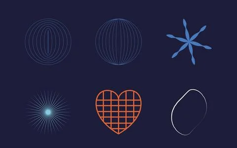 Vector set of Y2K. Extraordinary Graphic Assets. Flat minimalist icons. Stock Illustration