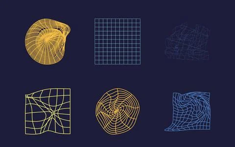 Vector set of Y2K. Extraordinary Graphic Assets. Elements for graphic decoration イラスト素材