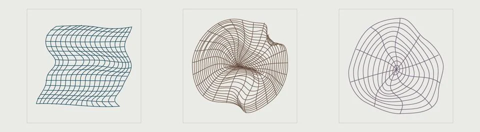Vector set of Y2K. Extraordinary Graphic Assets. Templates for notes, posters. Illustrazione stock