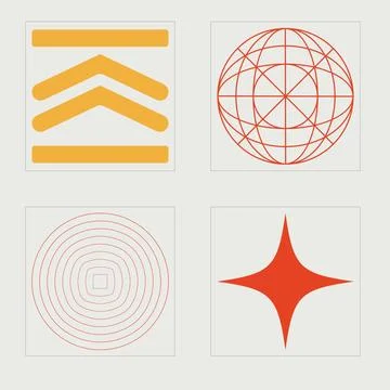 Vector set of Y2K. Extraordinary Graphic Assets. Cyberpunk elements. Stock Illustration