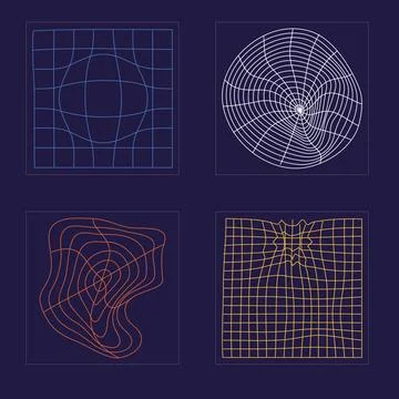 Vector set of Y2K. Extraordinary Graphic Assets. Elements for graphic decoration 库存插图