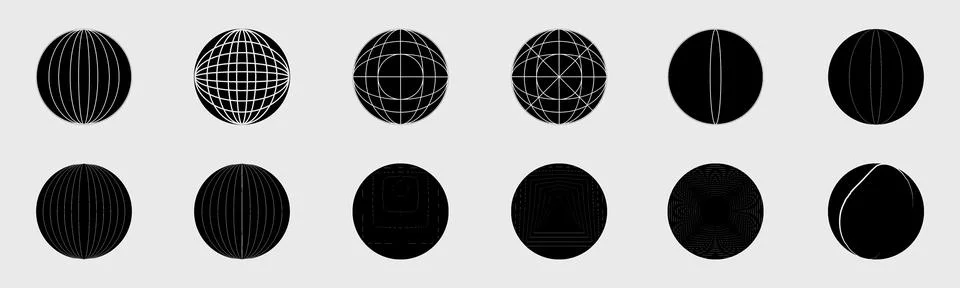 Vector set of Y2K. Large set of retro objects for design. Simple shapes forms. Stock Illustration