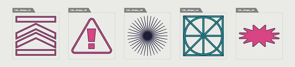 Vector set of Y2K. Large set of retro objects for design. For modern T-shirts Stock Illustration