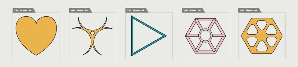 Vector set of Y2K. Large set of retro objects for design. Templates for notes Illustrazione stock