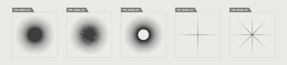 Vector set of Y2K. Large set of retro objects for design. Elements for graphic Stock Illustration