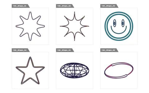 Vector set of Y2K. Large set of retro objects for design. Templates for notes Stock Illustration