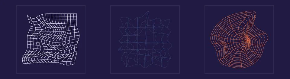 Vector set of Y2K. Large set of retro objects for design. Cyberpunk elements. Stock Illustration