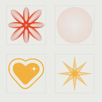 Vector set of Y2K. Large set of retro objects for design. Elements for graphic Stock Illustration