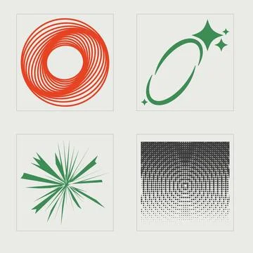 Vector set of Y2K. Large set of retro objects for design. Flat minimalist icons. Stock Illustration