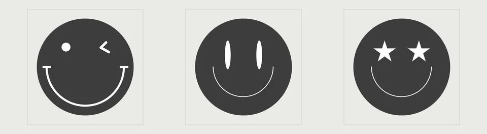 Vector set of Y2K. Rave psychedelic retro futuristic set. Flat minimalist icons. Illustrazione stock