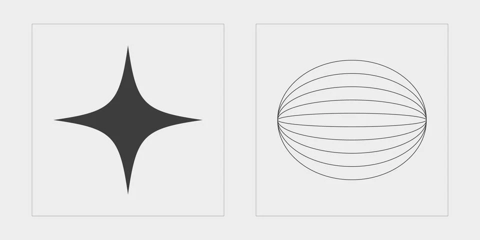 Vector set of Y2K. Rave psychedelic retro futuristic set. Modern abstract forms. Illustrazione stock