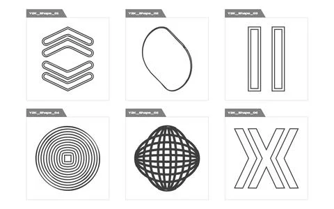 Vector set of Y2K. Rave psychedelic retro futuristic set. Elements for graphic Stock Illustration