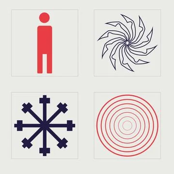 Vector set of Y2K. Rave psychedelic retro futuristic set. Elements for graphic Stock Illustration