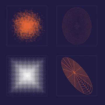 Vector set of Y2K. Rave psychedelic retro futuristic set. Modern abstract forms. Stockillustratie