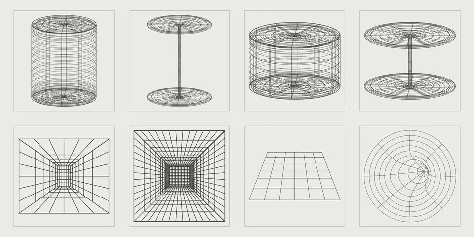 Vector set of Y2K. Rave psychedelic retro futuristic set. Objects in y2k style. Illustrazione stock