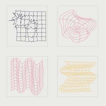 Vector set of Y2K. Rave psychedelic retro futuristic set. For modern T-shirts Stock Illustration