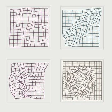 Vector set of Y2K. Rave psychedelic retro futuristic set. Cyberpunk elements. Stock Illustration